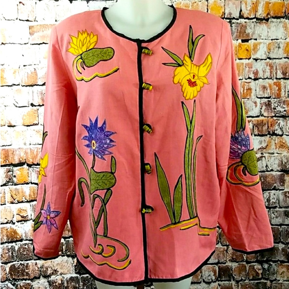 ALLURE LILLY PAD EMBROIDERED JACKET